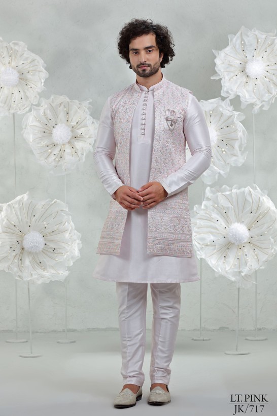 LIGHT PINK EMBROIDERED SET